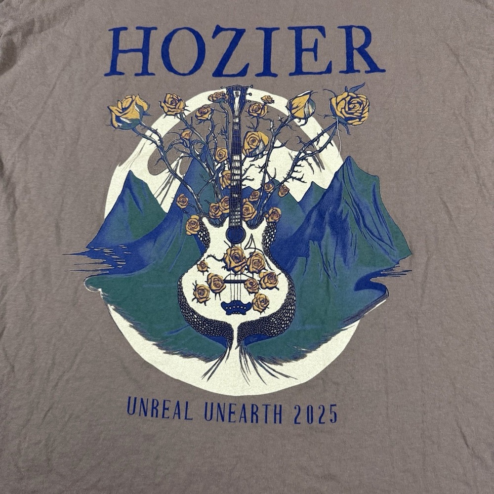Hozier Unreal Unearth T Shirt Mens XXL Brown 2025 Tour Graphic - Picture 4 of 7
